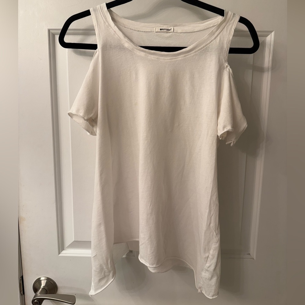 White Cold Shoulder Tee